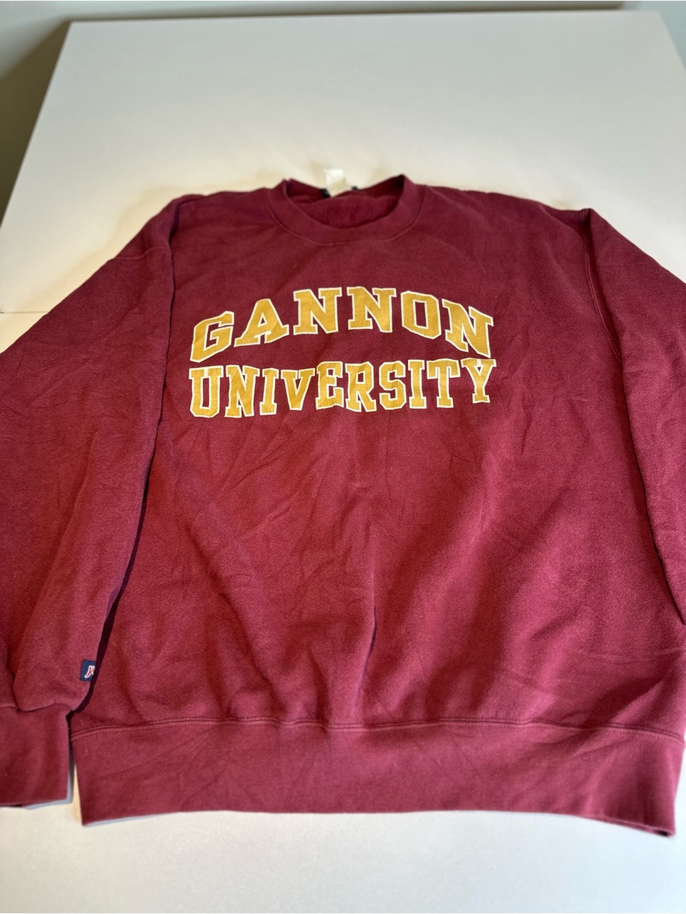 Jansport Maroon Crewneck Sweatshirt with Yellow Varsity Lettering